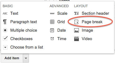 Create new form page screenshot