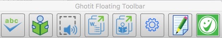 Ghotit 8 for Mac toolbar